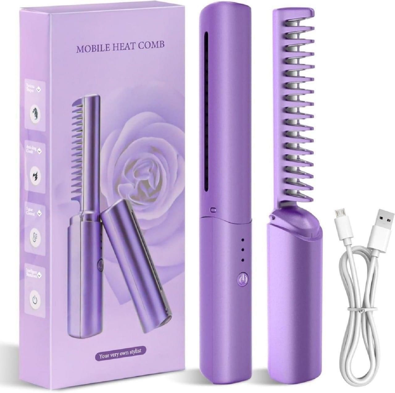 Hair Straightener – Compact Cordless, Rechargeable & Adjustable Heat Hot Comb - Go Styling.