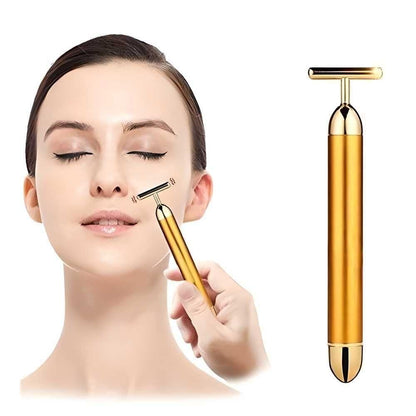 ✨ 24K Gold Energy Beauty Bar Electric Facial Massage Roller for Radiant, Youthful Skin  💛 Infused with 24K Gold